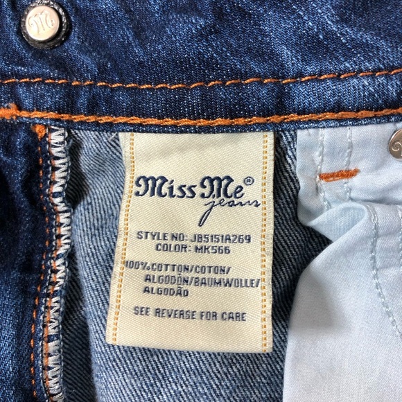 Miss Me Jeans Cotton Distress Ripped Blue Wash MidRise Boyfriend Ankle Jeans 27 - Picture 8 of 15
